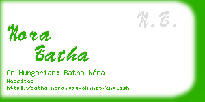 nora batha business card