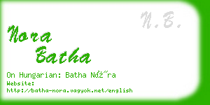 nora batha business card